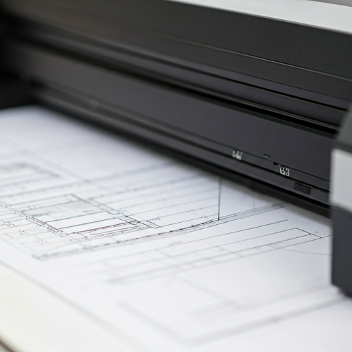 Plotter profesional imprimiendo planos técnicos arquitectónicos en DuarqStudio